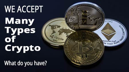 We accept many types of Crypto